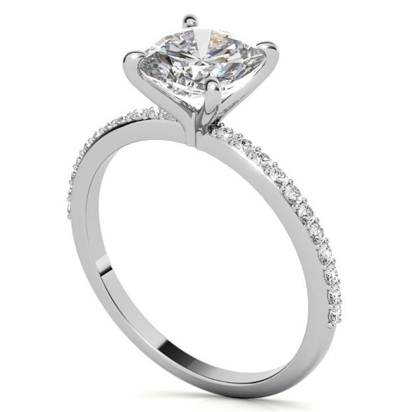 2.0Ct-7.5mm Cushion Moissanite Engagement Ring - Picture 3 of 9